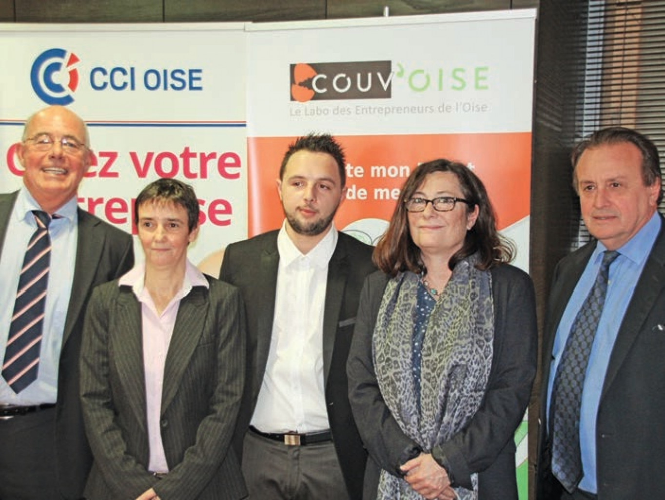 Philipe Enjolras (à dr.) avec Marie-Hélène Grignard, Yann Romby, Emmanuelle Pouvesle et Jean-François Marquestaut, président de l’ACEO.