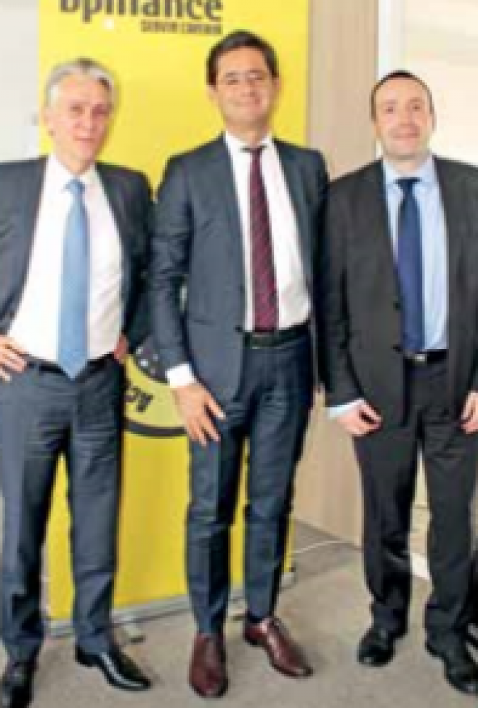 Nicolas Dufourcq (au centre), président de Bpifrance, avec Bertrand Fontaine (Bpi Nord-Pas-de-Calais, à gauche) et Yves Demars (Bpi Picardie).  © 