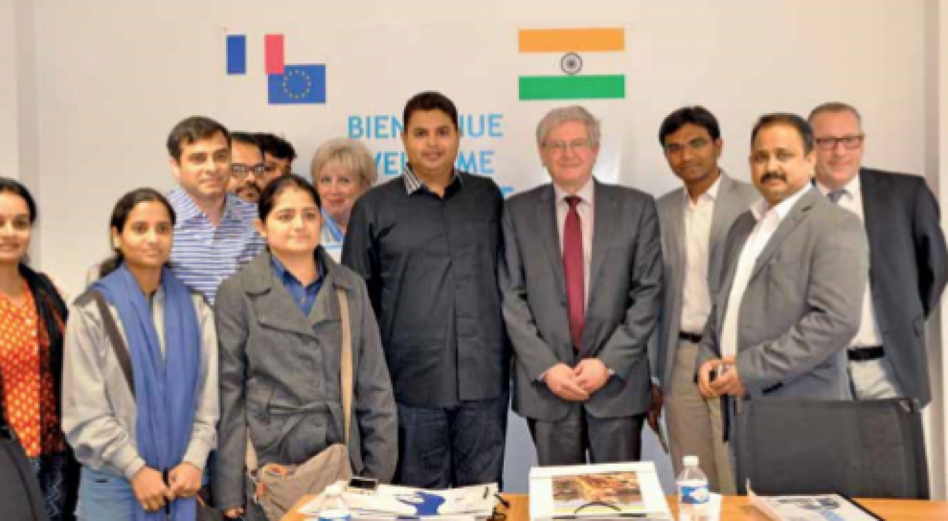 La délégation indienne, en visite dans le centre de formation Proméo à Venette, était emmenée par le professeur Abhishek Mishra, ministre de l'Education professionnelle et du Développement des compétences de l'Uttar Pradesh.