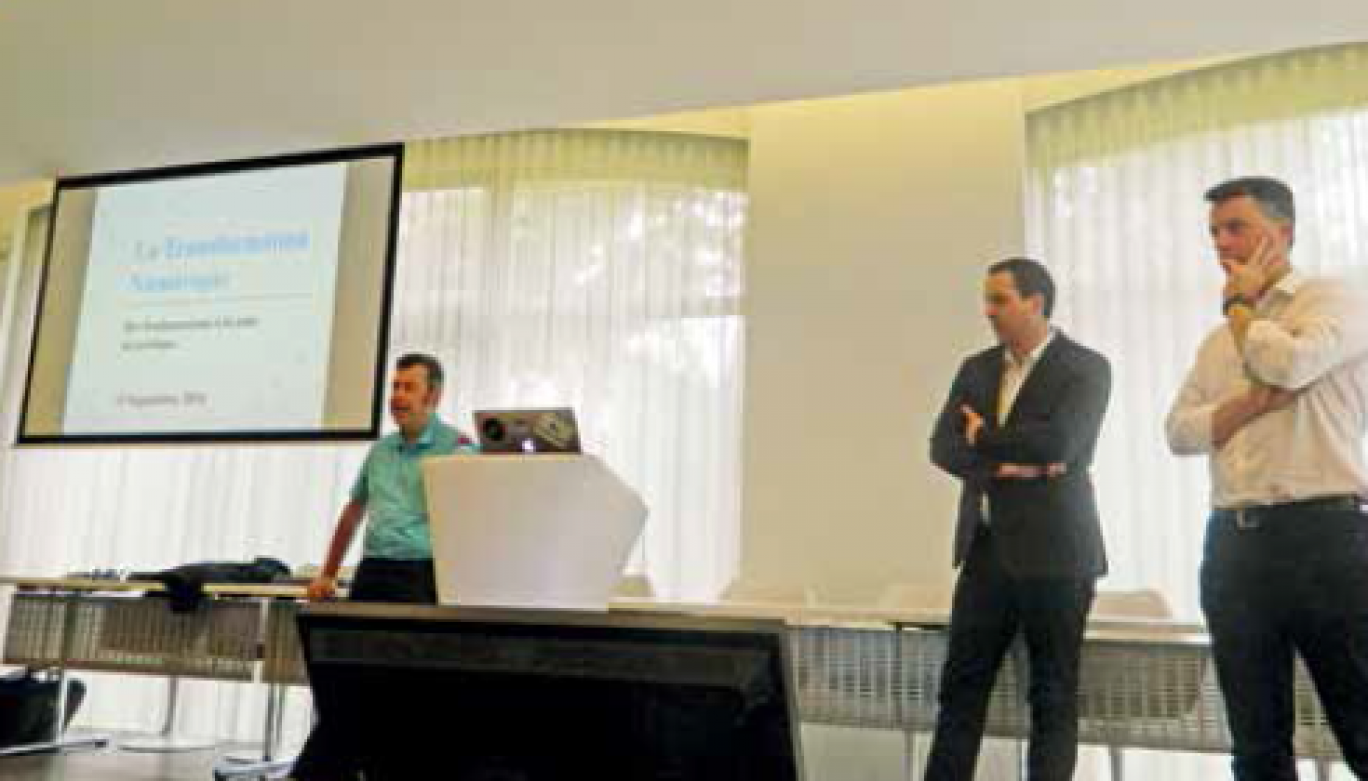 François Hesdin, vice-président de la Tech amiénoise, Aymeric Jessus et Christophe Laignel lancent la deuxième réunion autour de la transformation numérique.