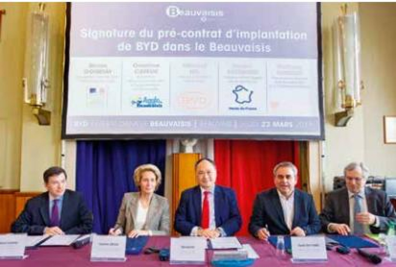 L’officialisation de l’implantation du groupe BYD a eu lieu le 23 mars dernier, à la mairie de Beauvais.