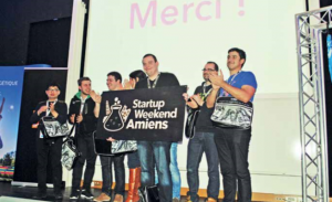 Les vainqueurs du premier Startup Week-end Amiens : l’équipe du projet Alvéolait