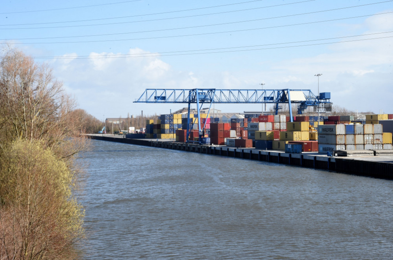 Le 2 février 2021, le port de Valenciennes a reçu 40 conteneurs en provenance de Chine, via le port allemand de Duisbourg. © Aletheia Press /Benoît Dequevauviller