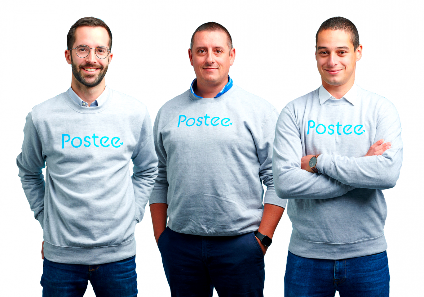 Gauthier Testu, Romain Richard et Mickaël Debrie, co-fondateurs de Postee. (c)Postee