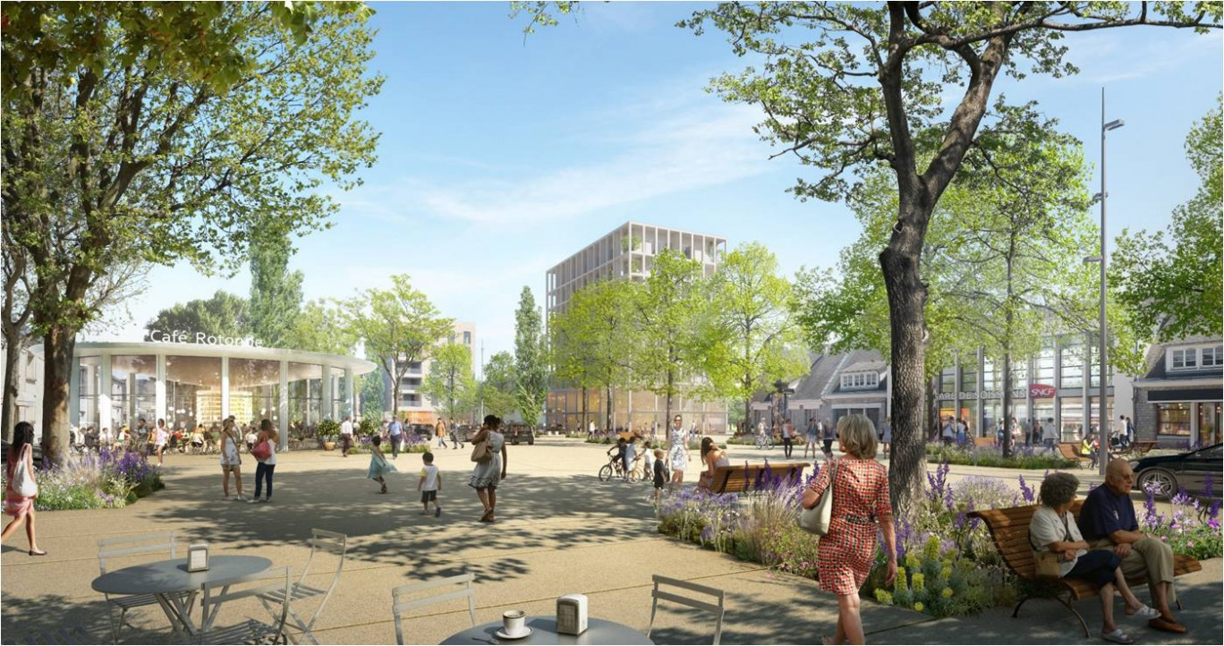 Le parvis de la gare a été pensé comme un « espace de vie confortable et pratique » ouvert sur la future gare routière.