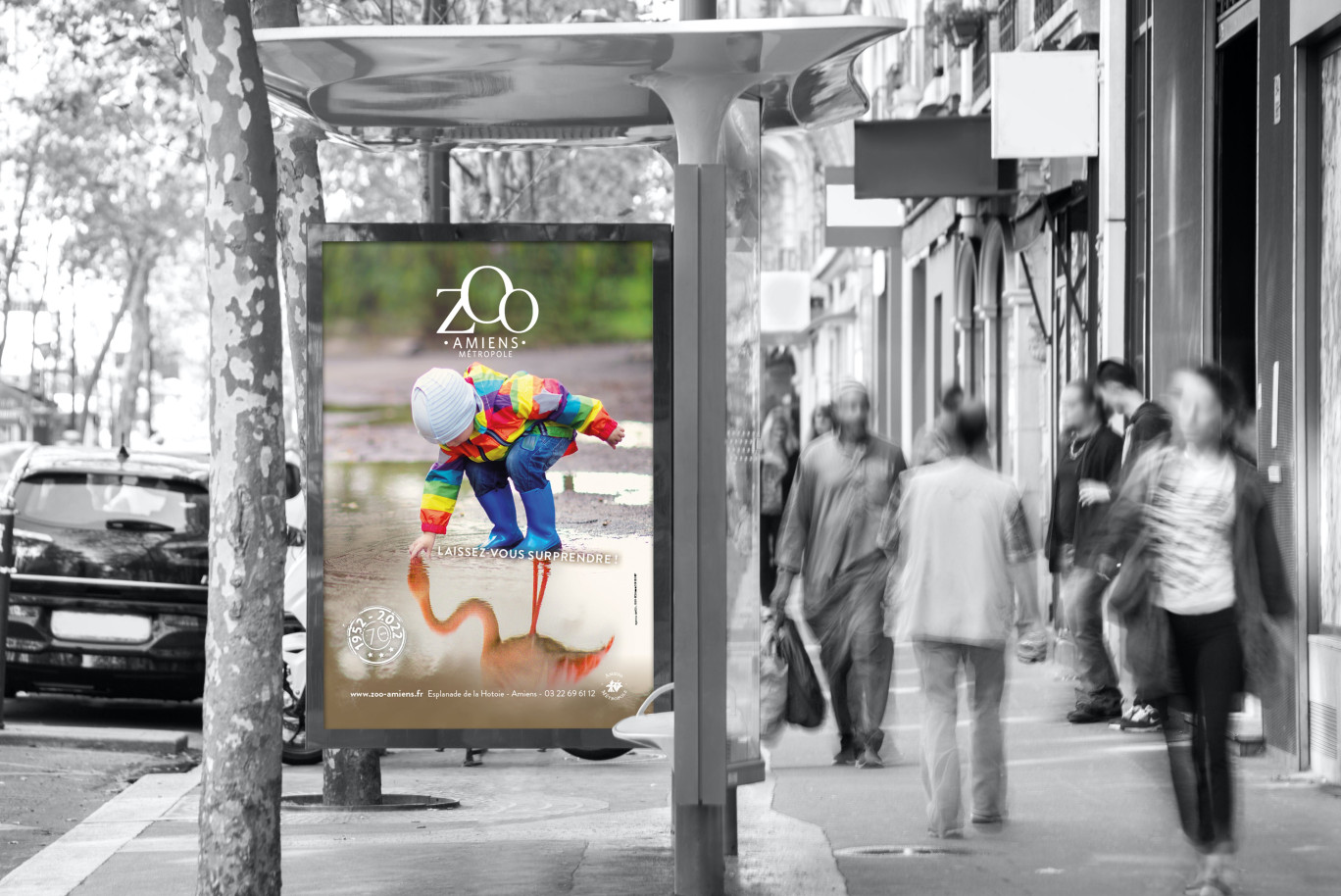 Une affiche réalisée pour le zoo d’Amiens, dans le cadre de sa campagne de communication. (c)Avril
