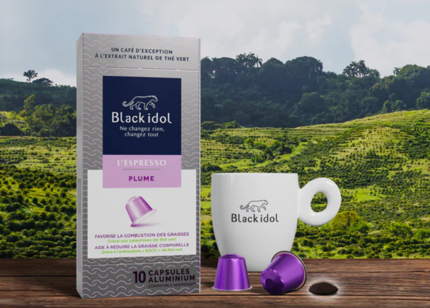 Black Idol, la première gamme de cafés enrichis aux puissants antioxydants naturels de thé vert.