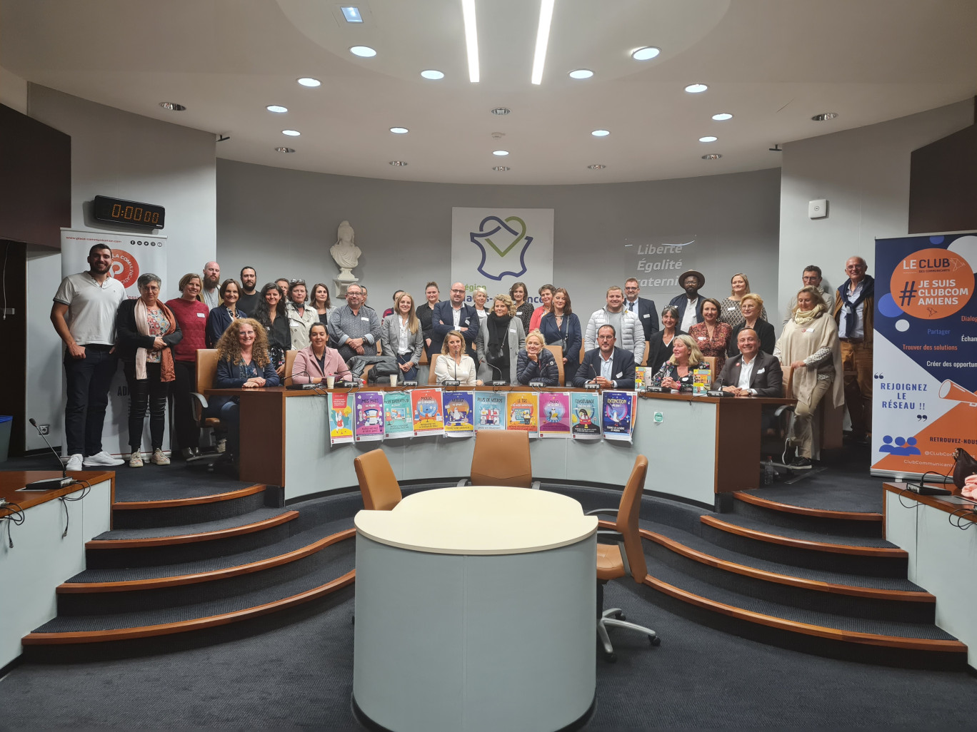 Les intervenants de la soirée avec notamment Thibault Fritsch de Youcom, Jennifer Leroy de Sup de Com Amiens, Odile Wachter de l'UTC Compiègne, Frédéric Haudiquer de Nord Image. (c)Cœur de Cible