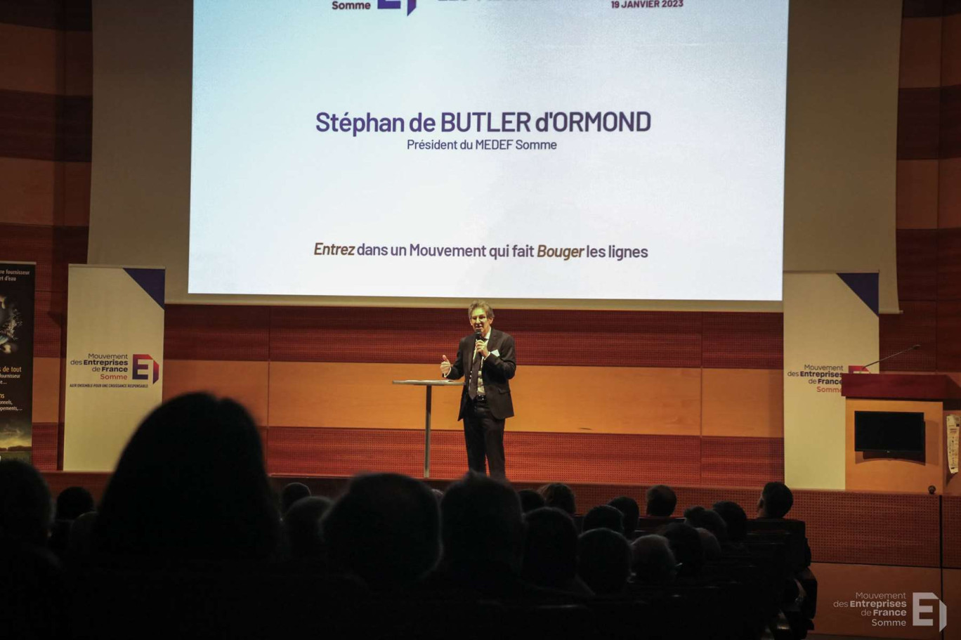 Stephan de Butler a rappelé les axes stratégiques du Medef Somme pour 2023, avec la volonté d'accompagner encore plus les entreprises.