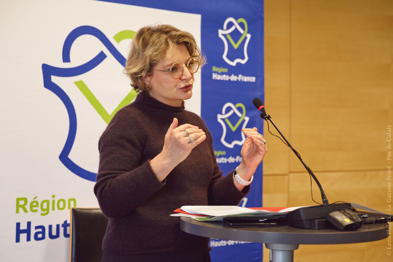 Marie-Sophie Lesne, vice-présidente régionale chargée de l'Agriculture lors de la conférence de presse dédiée au Salon de l'agriculture 2023. ©Lena Heleta