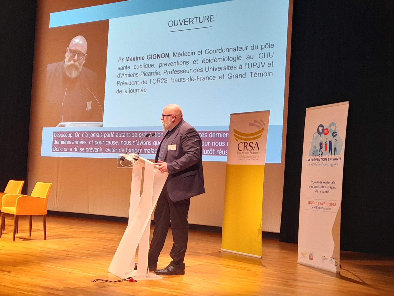 Le grand témoin et fil rouge de la journée était Maxime Gignon, professeur et coordonnateur pôle Santé publique-épidémiologie au CHU d’Amiens, professeur d’université à l’UPJV et président de l’OR2S Hauts-de-France.