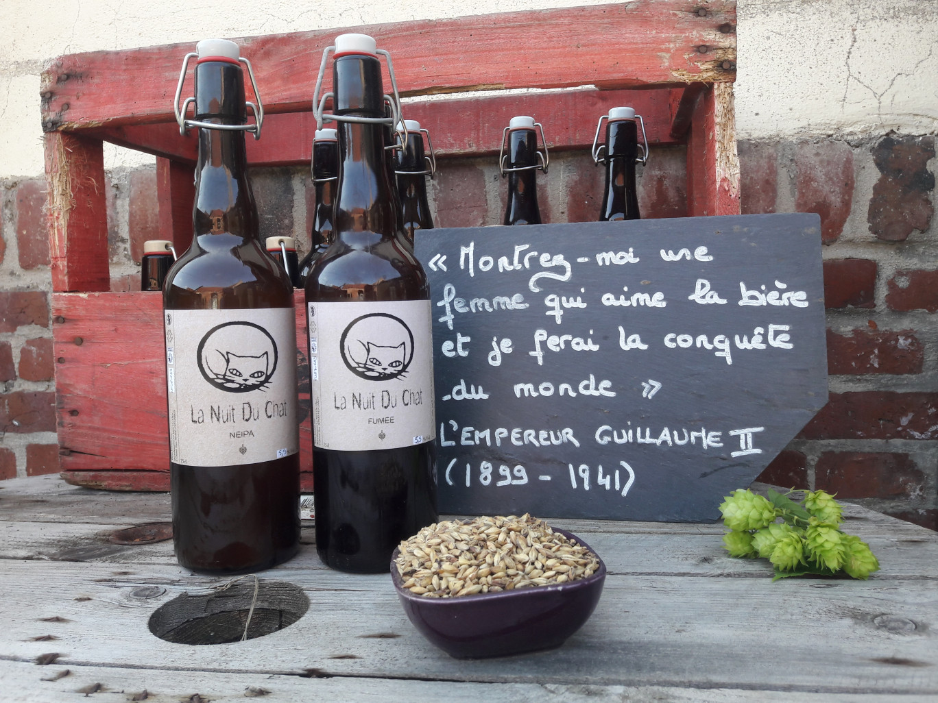 Blonde cuivrée, Neipa, bière fumée… Il y en a pour tous les goûts et les bouteilles sont consignées. ©La Nuit du Chat