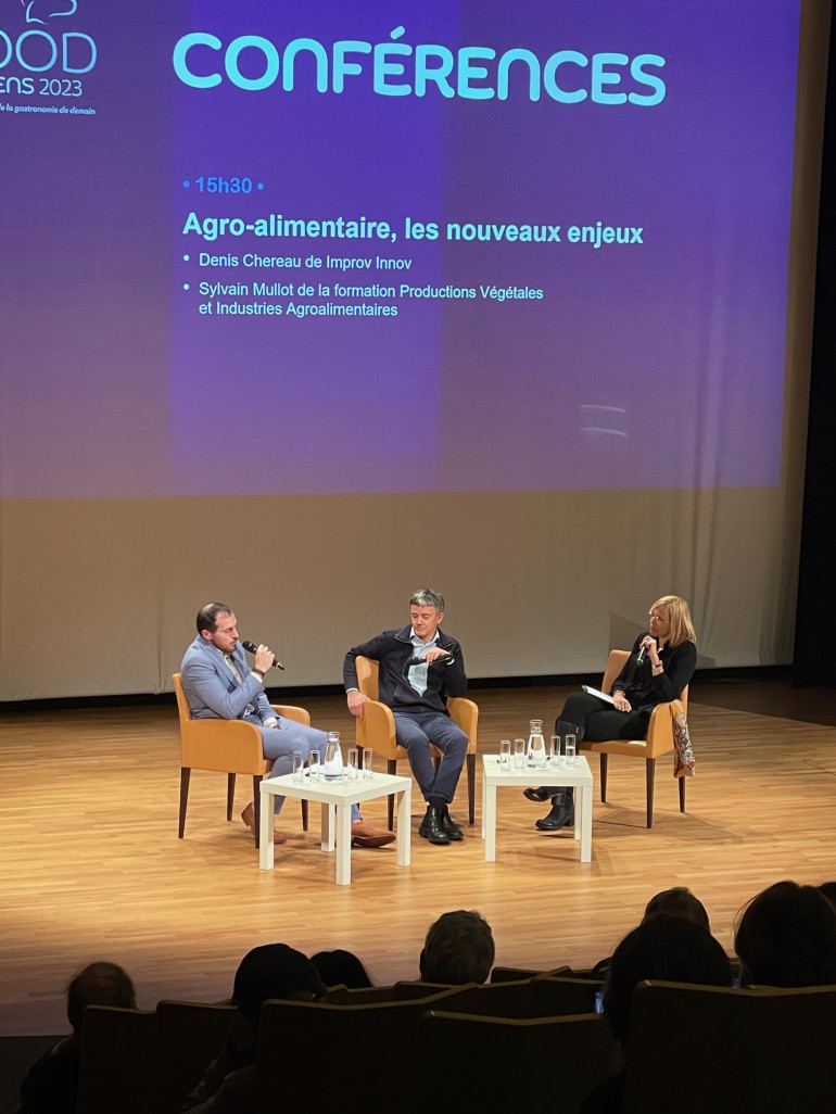 Denis Chereau, Directeur général d’Improve, et Sylvain Mullot ont traité des nouveaux enjeux de l’agroalimentaire, autour des protéines végétales.