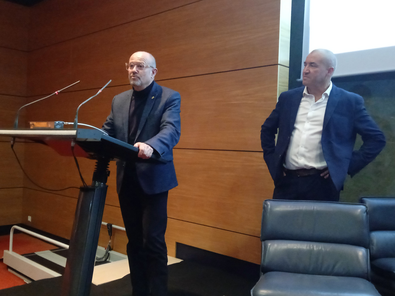 Le président de la CCI de l’Aisne, Olivier Jacob et le président de la CPME Hauts-de-France, Emmanuel Cohardy, ont salué un auditoire, pour l’occasion, très féminin.