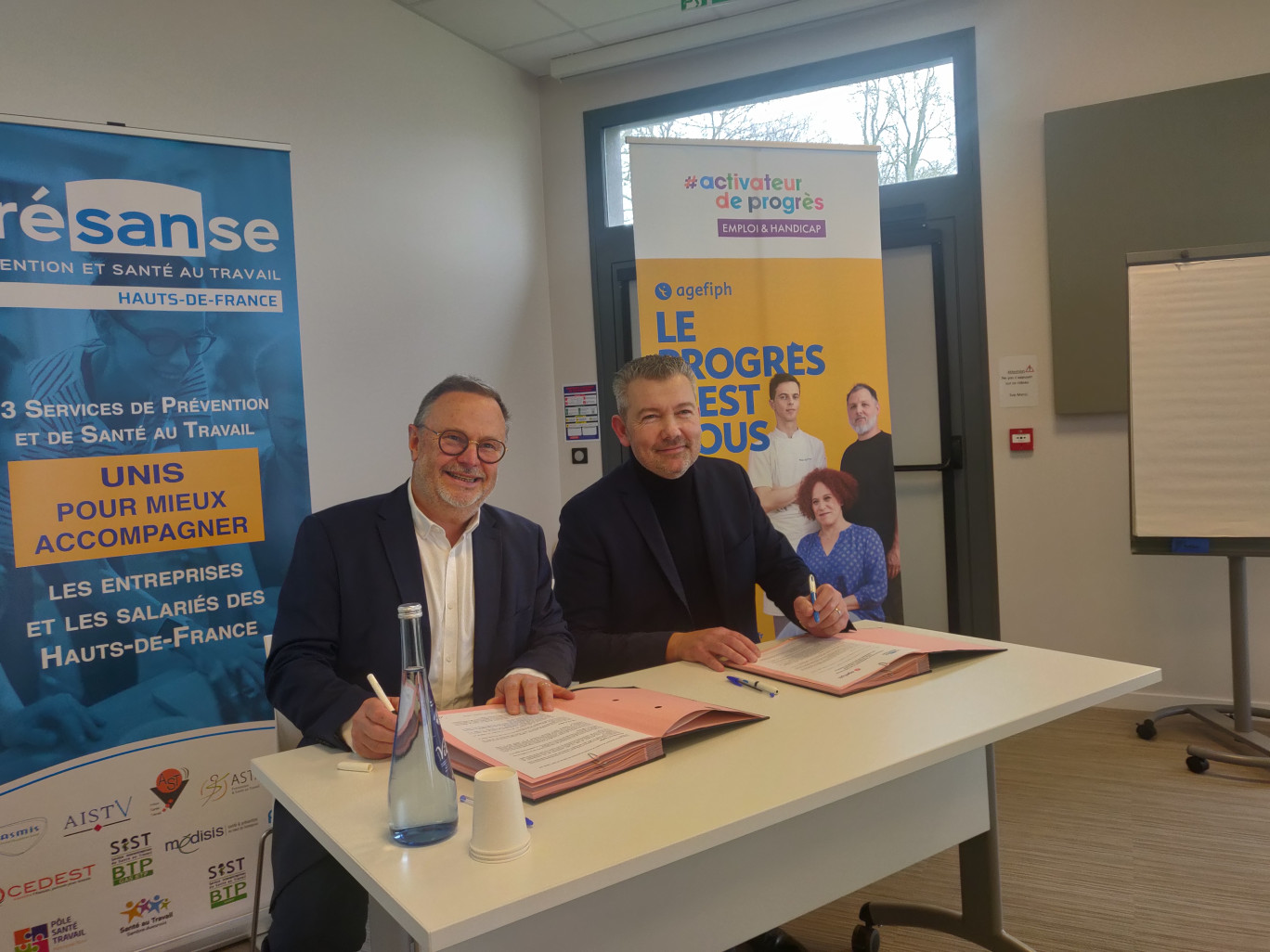 Luc Baijot, président de Présanse Hauts-de-France et Yvan Talpaert, délégué régional de l’Agefiph Hauts-de-France. (c) Aletheia Press/DLP