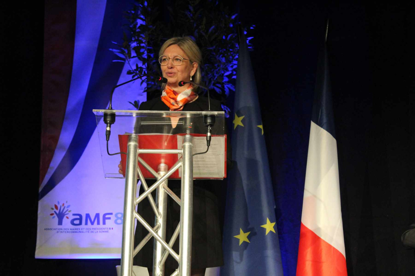 Bénédicte Thiébaut, président de l'AMF 80 a exposé les problématiques rencontrées par les maires de la Somme tout en appelant à rester positif et à garder le cap.
