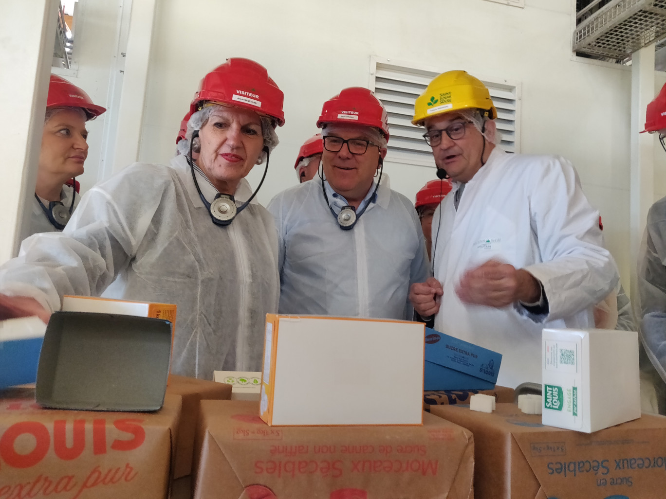 François Verhaeghe a fait visiter le site de Roye à Annie Genevard et Bruno Bonnell. © Aletheia Press / DLP