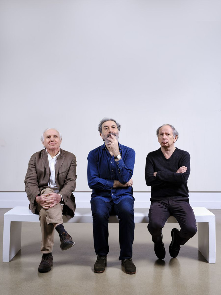 Les ex-Deschiens Olivier Saladin, François Morel et Olivier Broche.