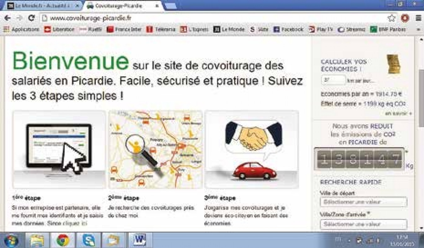 Le site développé par la CCI est un service gratuit qui permet à chaque salarié d’accéder au covoiturage en toute liberté.