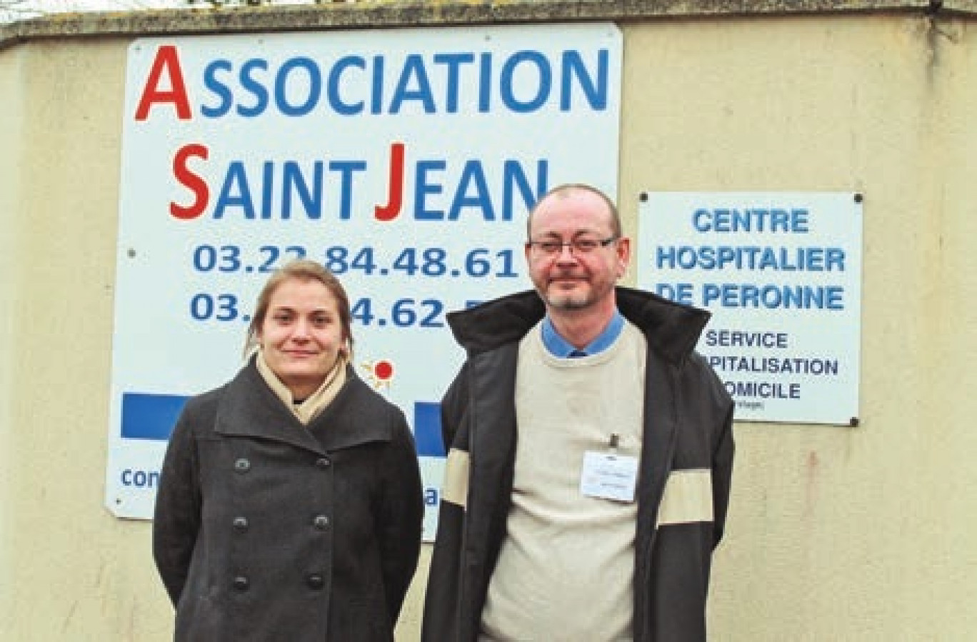 Emmanuelle Toulleron et Angelo Fiore à l’entrée de Saint-Jean.