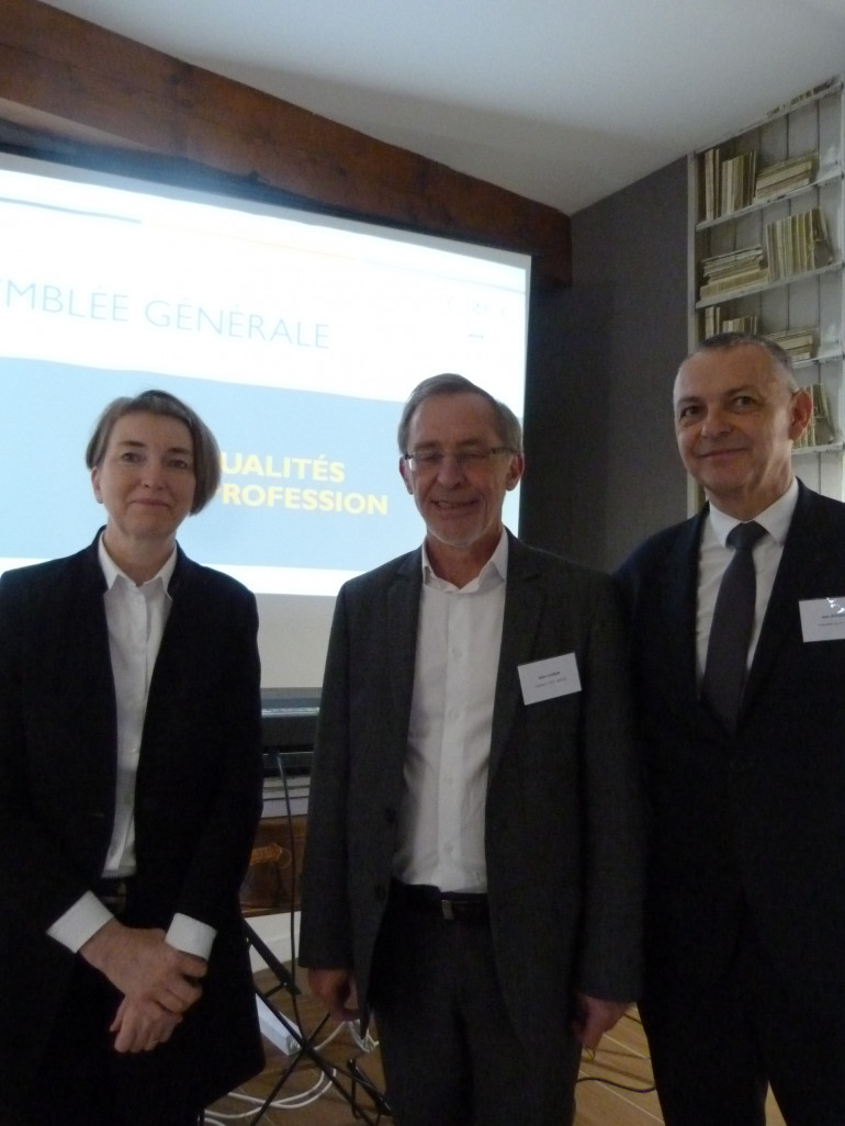 Christine Guéguen présidente du Haut Conseil au commissariat aux comptes, Gilles Vatbled, président régional et Jean Bouquot président de la Compagnie nationale des commissaires aux comptes.