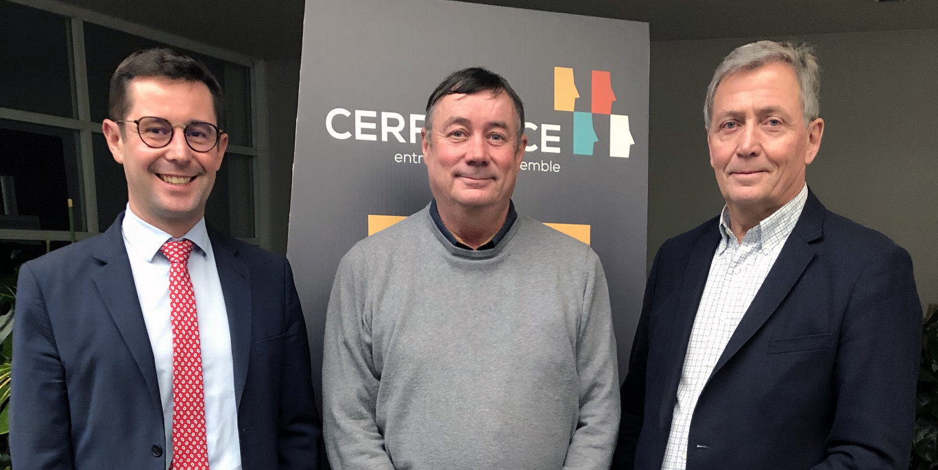 Le Directeur général Cerfrance Picardie-Nord de Seine Olivier Taisne, le président Jean-Michel Decherf  (au milieu) et le président délégué Hervé Demalle.